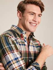 Joules Madras Green Long Sleeve Cotton Check Shirt - Image 4 of 7