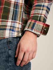 Joules Madras Green Long Sleeve Cotton Check Shirt - Image 6 of 7