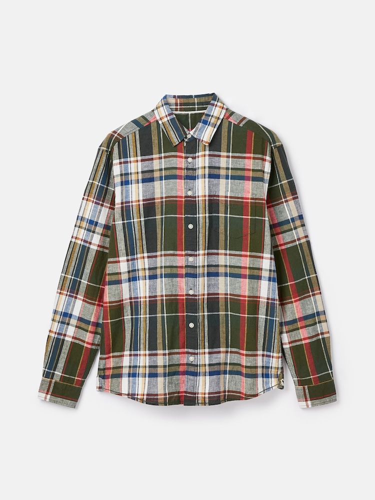 Joules Madras Green Long Sleeve Cotton Check Shirt - Image 7 of 7