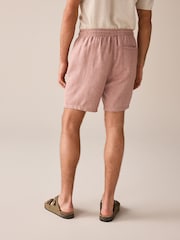 Rust Brown Cotton Linen Dock Shorts - Image 3 of 8