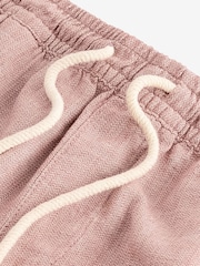 Rust Brown Cotton Linen Dock Shorts - Image 6 of 8