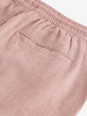Rust Brown Cotton Linen Dock Shorts - Image 7 of 8