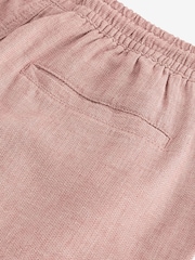 Rust Brown Cotton Linen Dock Shorts - Image 8 of 8