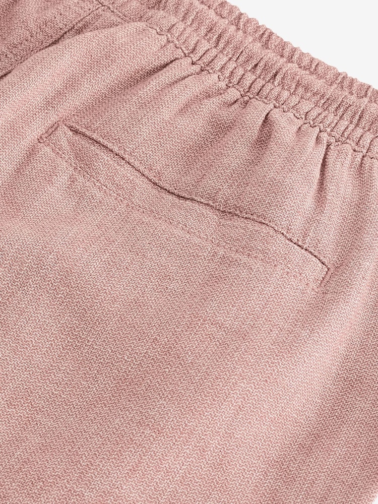 Rust Brown Cotton Linen Dock Shorts - Image 8 of 8