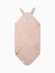 MORI Pink Bunny 100% Cotton Super Soft Baby Hooded Towel - Image 3 of 5