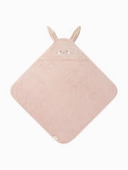 MORI Pink Bunny 100% Cotton Super Soft Baby Hooded Towel - Image 4 of 5