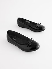 Schwarzes Lackleder - Ballerinas aus Leder für die Schule - Image 1 of 8