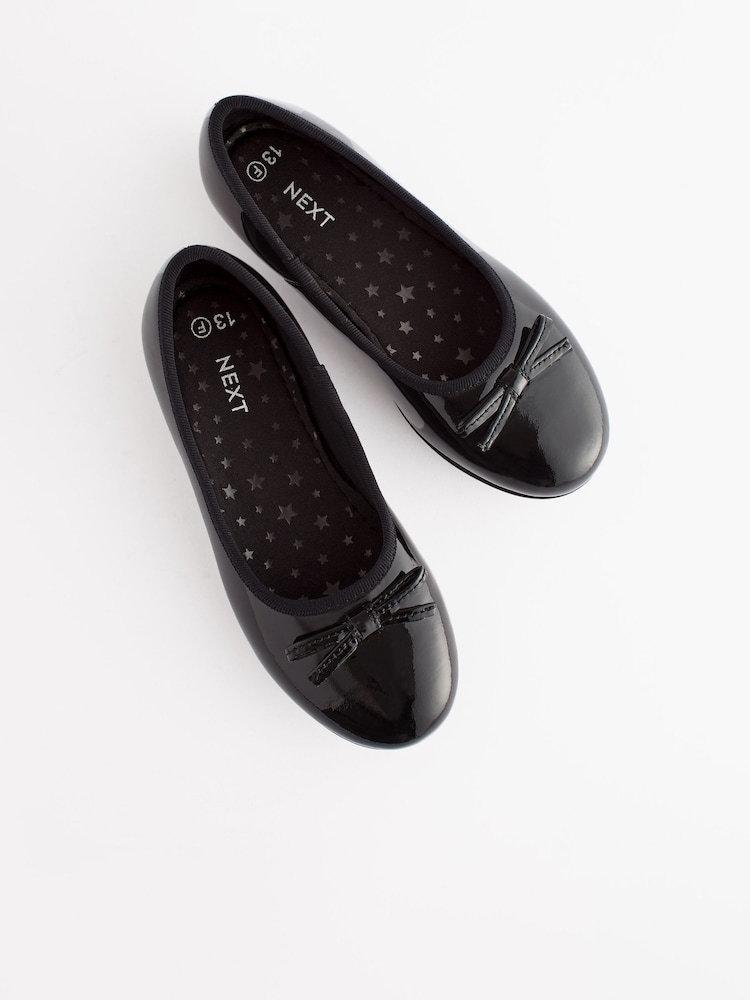 Schwarzes Lackleder - Ballerinas aus Leder für die Schule - Image 2 of 8