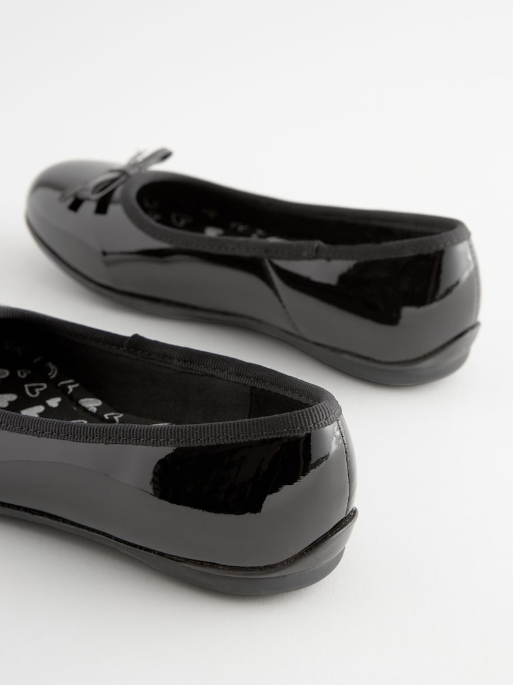 Schwarzes Lackleder - Ballerinas aus Leder für die Schule - Image 6 of 8