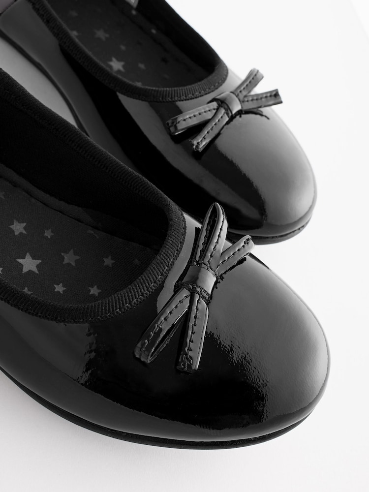 Schwarzes Lackleder - Ballerinas aus Leder für die Schule - Image 7 of 8
