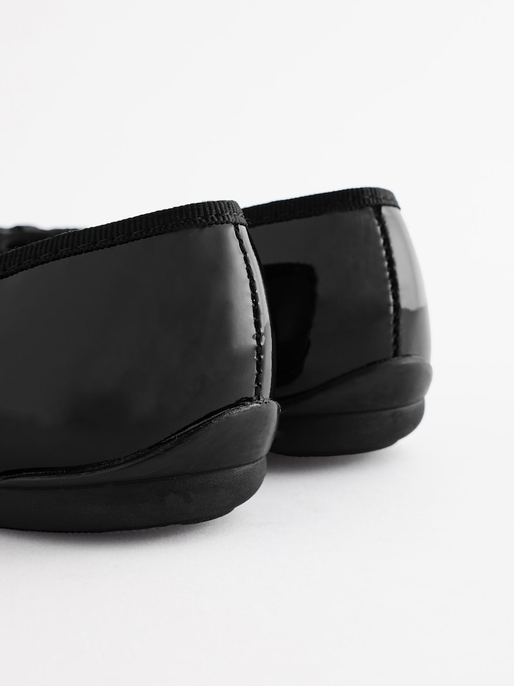 Schwarzes Lackleder - Ballerinas aus Leder für die Schule - Image 8 of 8