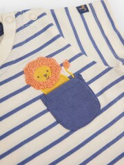 JoJo Maman Bébé Ecru Ecru Lion Baby T-Shirt & Shorts Set - Image 4 of 4