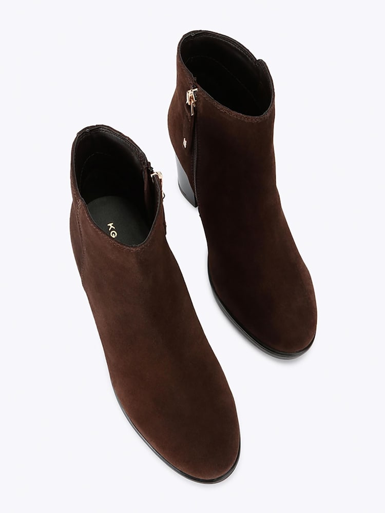 KG Kurt Geiger Brown Sage Suede Ankle Boots - Image 2 of 4 KG Kurt Geiger Brown Sage Suede Ankle Boots - Image 2 of 4