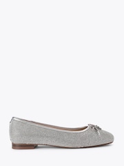KG Kurt Geiger Silver Mara Embellished Ballerina Shoes - Image 1 of 4