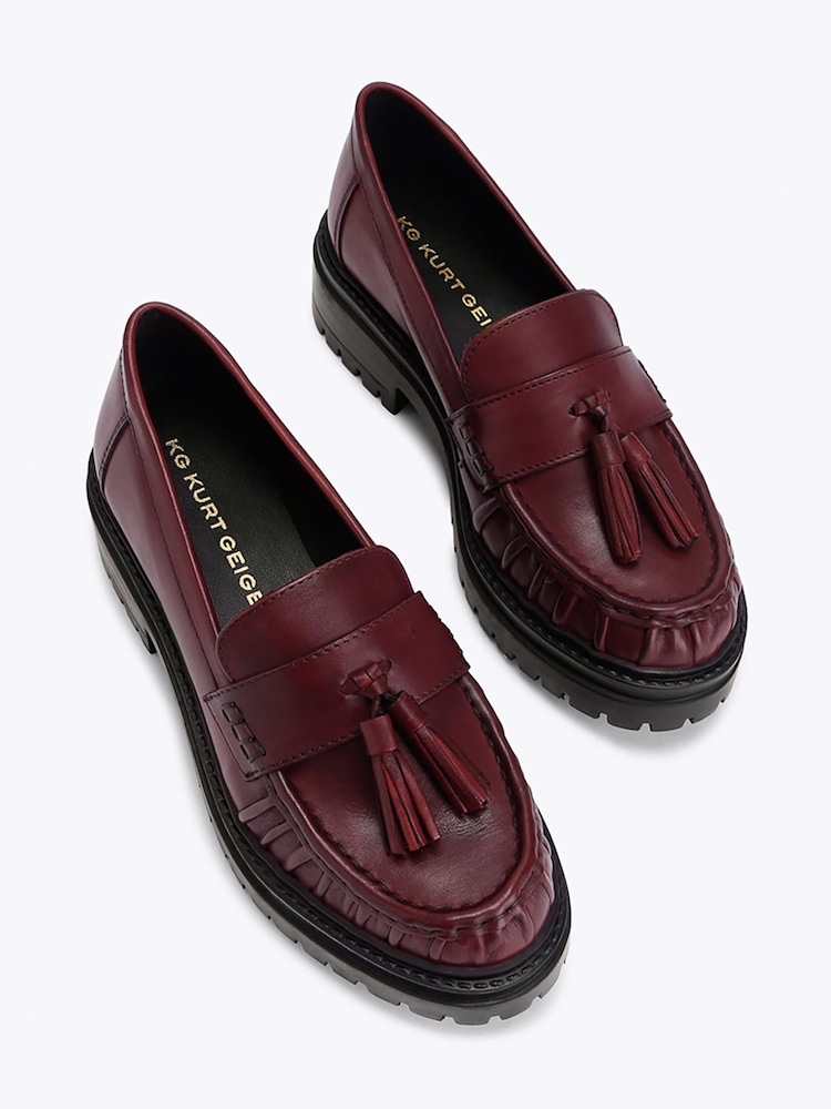 Rød - KG Kurt Geiger Tasha skinnsko med kvaster Loafers - Bilde 2 av 4 Rød - KG Kurt Geiger Tasha skinnsko med kvaster Loafers - Bilde 2 av 4