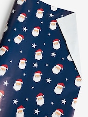 Navy Santa Extra Wide, 10m Christmas Wrapping Paper - Image 3 of 4