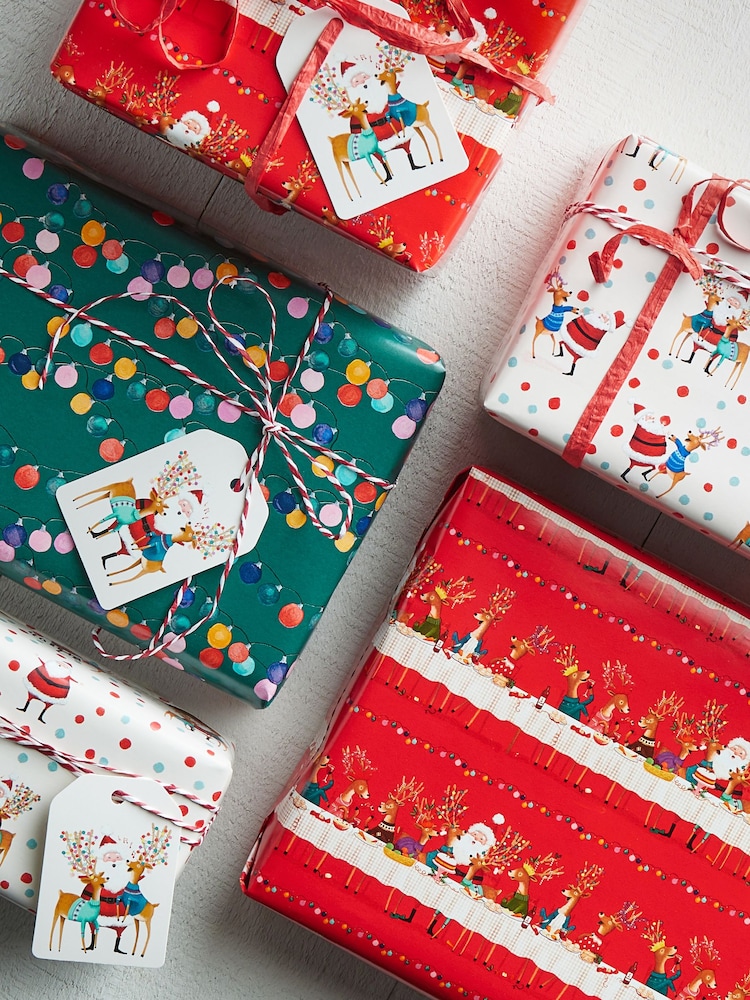 Party Santa Set of 3, 3m Christmas Wrapping Paper - Image 2 of 3