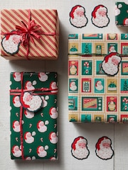 Retro Santa Set of 3, 3m Christmas Wrapping Paper - Image 1 of 3