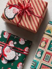 Retro Santa Set of 3, 3m Christmas Wrapping Paper - Image 2 of 3