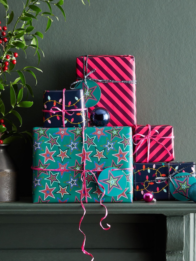 Brights Set of 3, 3m Christmas Wrapping Paper - Image 1 of 3