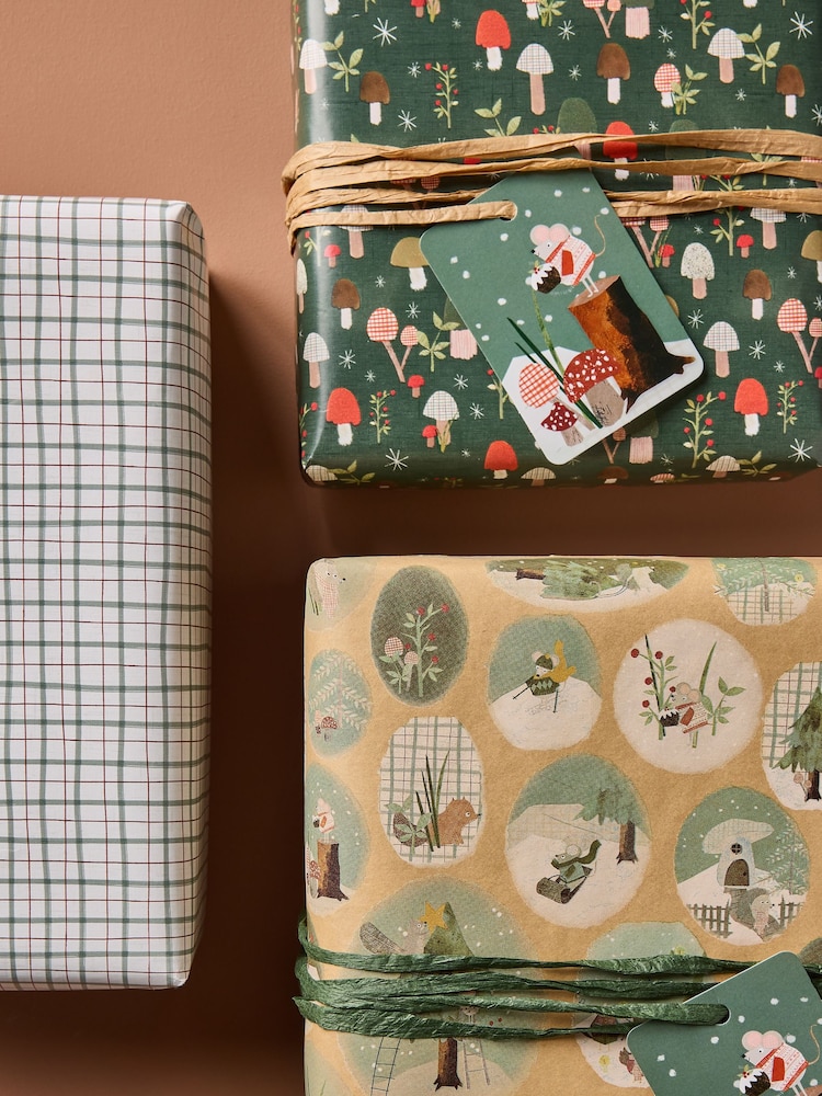 Forest Friends Set of 3, 3m Christmas Wrapping Paper - Image 2 of 3