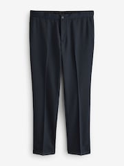 Navy Blue Slim Fit Smart Twill Side Adjuster Trousers - Image 5 of 9
