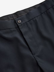 Navy Blue Slim Fit Smart Twill Side Adjuster Trousers - Image 6 of 9