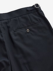 Navy Blue Slim Fit Smart Twill Side Adjuster Trousers - Image 7 of 9