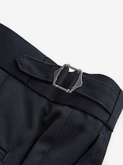 Navy Blue Slim Fit Smart Twill Side Adjuster Trousers - Image 8 of 9