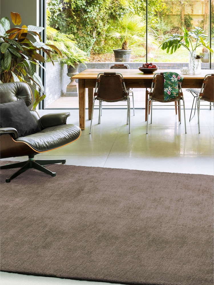 Asiatic Rugs Mink Brown Milo Soft Touch Lustre Rug - Image 1 of 5