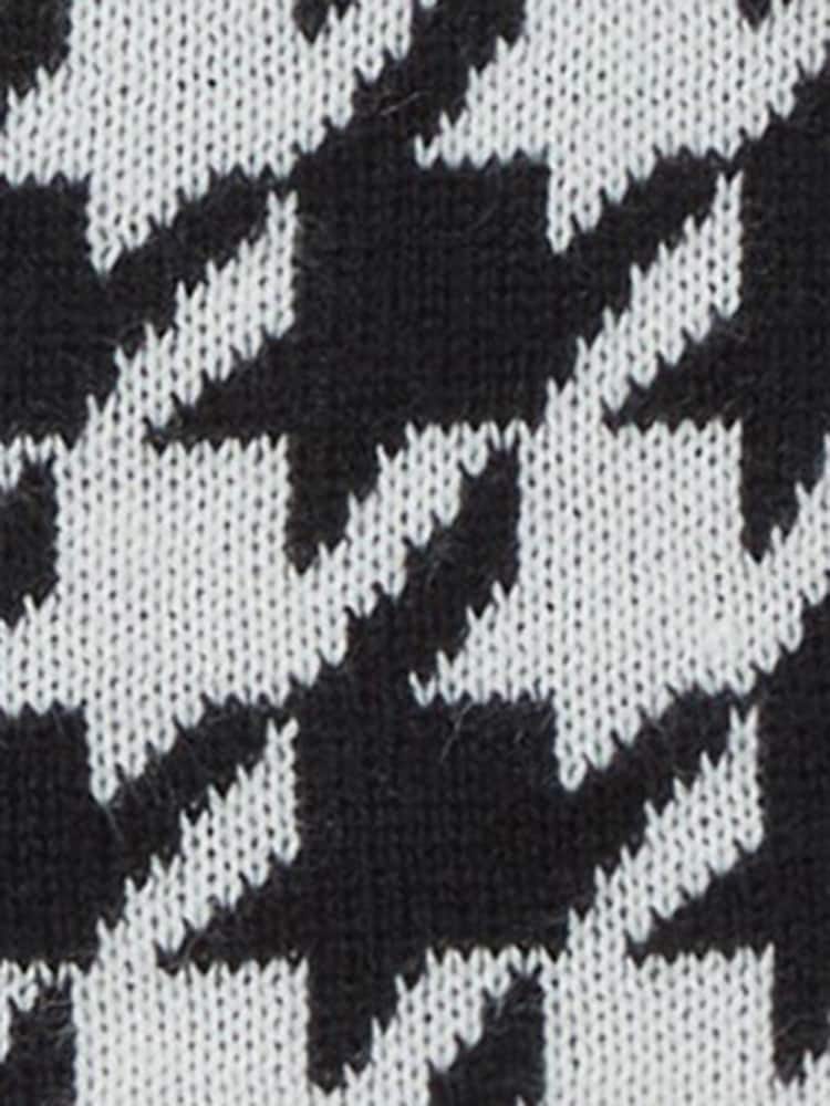 Benetton Houndstooth V-Neck Knitted Black Vest - Image 2 of 3
