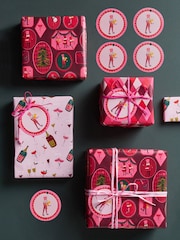 Pink Nutcracker Set of 3, 3m Christmas Wrapping Paper - Image 1 of 3