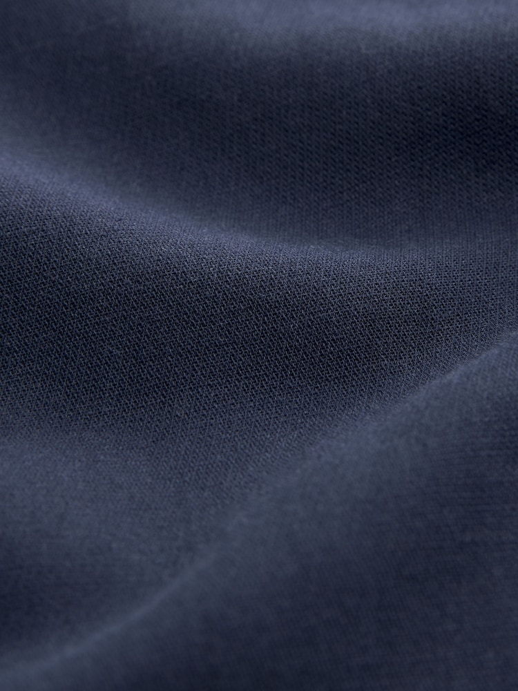 Navy Blue Textured Linen Blend Shirt - Image 7 of 7