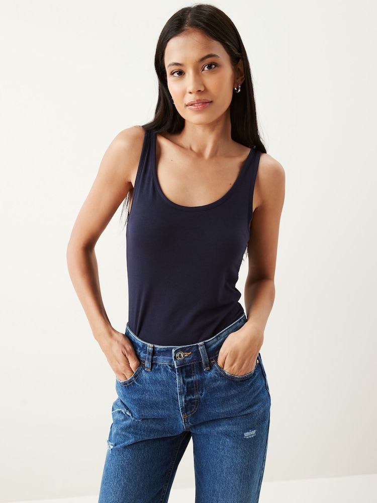 Blue Navy Thick Strap Vest - Image 1 of 6