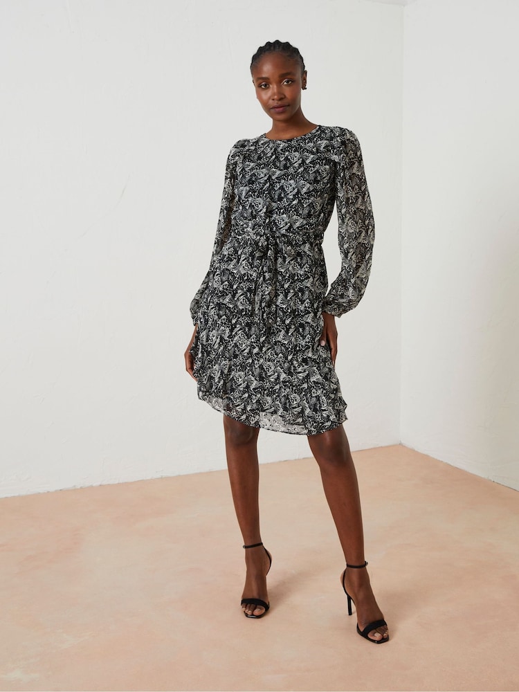 FatFace Black Charlotte Abstract Butterfly Dress - Image 1 of 7