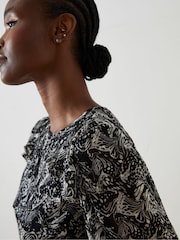 FatFace Black Charlotte Abstract Butterfly Dress - Image 6 of 7