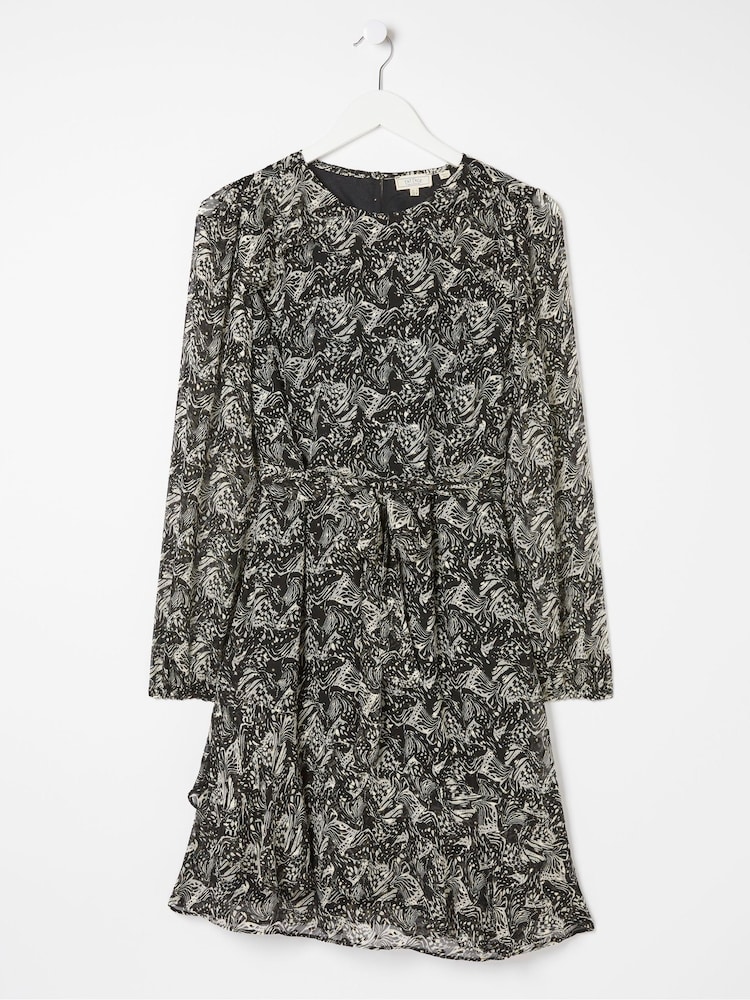 FatFace Black Charlotte Abstract Butterfly Dress - Image 7 of 7