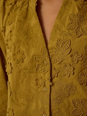 Monsoon Green Luci Floral Embroidered Shirt - Image 3 of 5