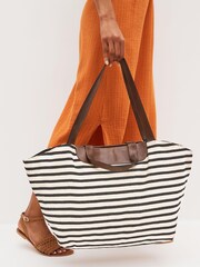Natural Nautical Stripe Large Holdall Bag - Image 3 of 10