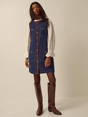 Monsoon Hanna Denim Mini Shift Dress - სურათი 1 4-დან