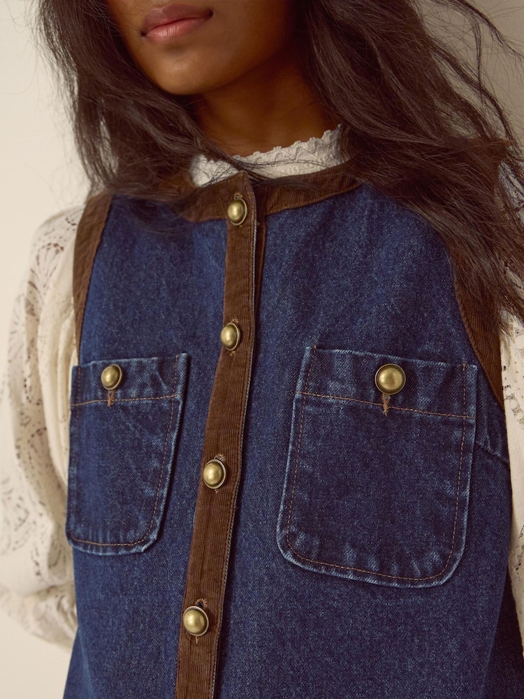 Monsoon Hanna Denim Mini Shift Dress - სურათი 2 4-დან