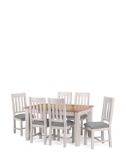 Julian Bowen Grey Richmond Dining Table And 6 Chairs Set - Image 2 of 7