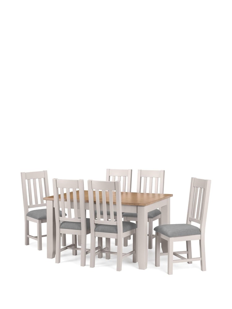 Julian Bowen Grey Richmond Dining Table And 6 Chairs Set - Image 2 of 7