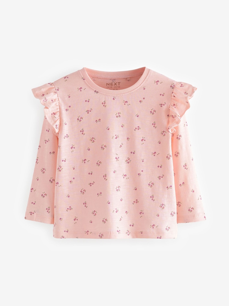 Purple Long Sleeve Frill Tops 4 Pack (3mths-7yrs) - Image 2 of 7