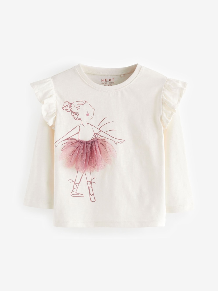 Purple Long Sleeve Frill Tops 4 Pack (3mths-7yrs) - Image 5 of 7