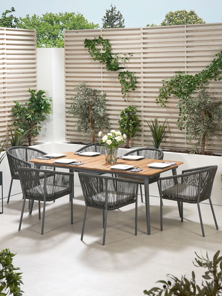 Pacific Grey Garden Reims 6 Seater Dining Set - Image 1 of 7