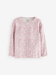 Pink Ribbed Long Sleeve Tops 5 Pack (3mths-7yrs) - Image 3 of 8