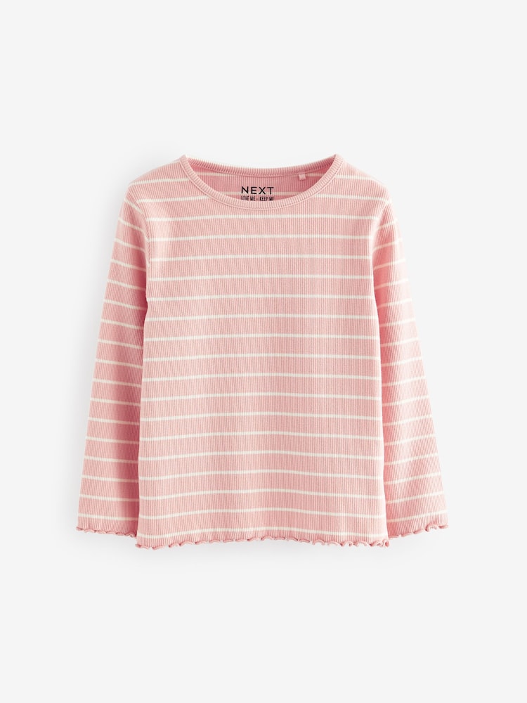 Rose - Tops à manches longues en côtes 5 Pack (3mths-7yrs) - Image 6 of 8