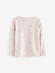 Pink Ribbed Long Sleeve Tops 5 Pack (3mths-7yrs) - Image 7 of 8