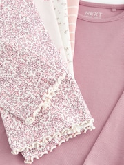 Pink Ribbed Long Sleeve Tops 5 Pack (3mths-7yrs) - Image 8 of 8
